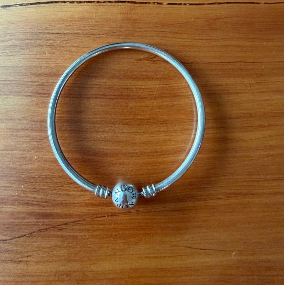 Pandora Moments Sterling Silver Bangle, Size 6 1/4'